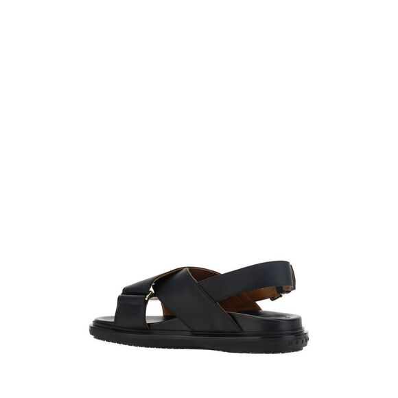 Marni Leather CrossStrap Sandals Women Black - Picture 3 of 4